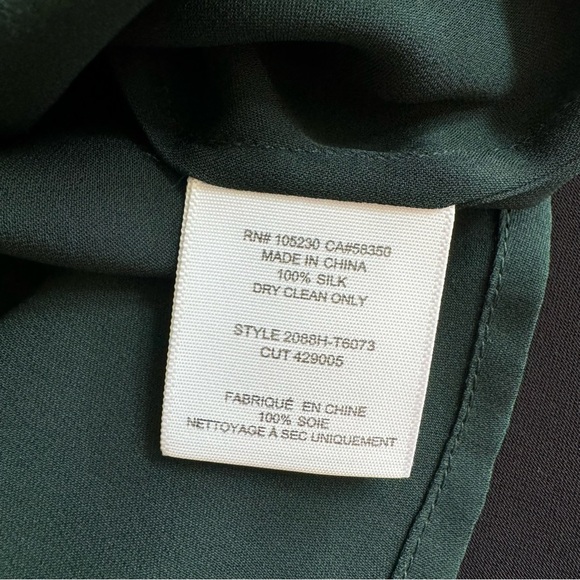 Joie Esti Tie-Neck Silk Blouse Autumn Green Sz XS - Picture 7 of 11